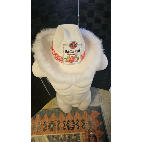 Bacardi Hat handmade Fur White Cowgirl Cowboy - Picture 1 of 7